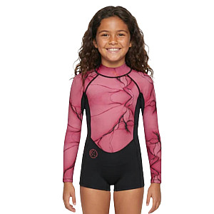 KAIWAI girls' neoprene short long sleeve black-pink