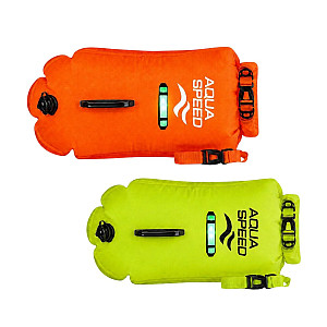Swimming buoy and dry bag Aqua Speed OPEN WATER 37x24 FLASH light