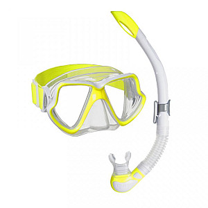 Snorkeling set mask and snorkel Mares WAHOO with bag - neon yellow