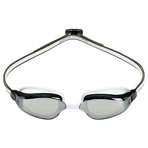 Aqua Sphere FASTLANE titanium swimming goggles. silver mirror glasses - white/gray