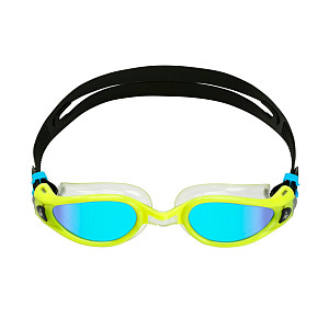 Swimming goggles Aqua Sphere KAIMAN EXO titanium. mirror glass blue - yellow