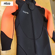 Widening of the neoprene suit in the chest area, shortening of the sleeves and legs