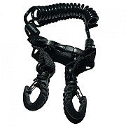 Double carabiner Agama with spiral BLACK
