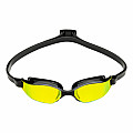 Swimming goggles Aqua Sphere XCEED titanium mirror lenses yellow/black strap - black/black