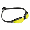 Swimming goggles Aqua Sphere XCEED titanium mirror lenses yellow/black strap - black/black