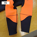 Widening of the neoprene suit in the chest area, shortening of the sleeves and legs