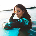 Women's short neoprene Kaiwai BLUE long sleeve