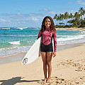 KAIWAI girls' neoprene short long sleeve black-pink