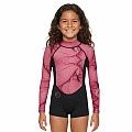 KAIWAI girls' neoprene short long sleeve black-pink