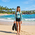 KAIWAI girls' long-sleeved neoprene shorts black-blue