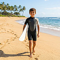 KAIWAI boys' short-sleeved neoprene shorts