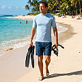 Men's lycra T-shirt RIP CURL STREAMLINE, short sleeve
