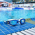 Aqua Sphere FASTLANE titanium swimming goggles. mirror glass blue