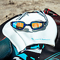 Aqua Sphere FASTLANE titanium swimming goggles. mirror glass blue