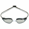 Aqua Sphere FASTLANE titanium swimming goggles. silver mirror glasses - white/gray