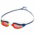 Aqua Sphere FASTLANE titanium swimming goggles. mirror glasses red - navy blue/red