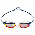 Aqua Sphere FASTLANE titanium swimming goggles. mirror glasses red - navy blue/red