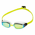 Aqua Sphere FASTLANE titanium swimming goggles. yellow mirror glass - white/yellow